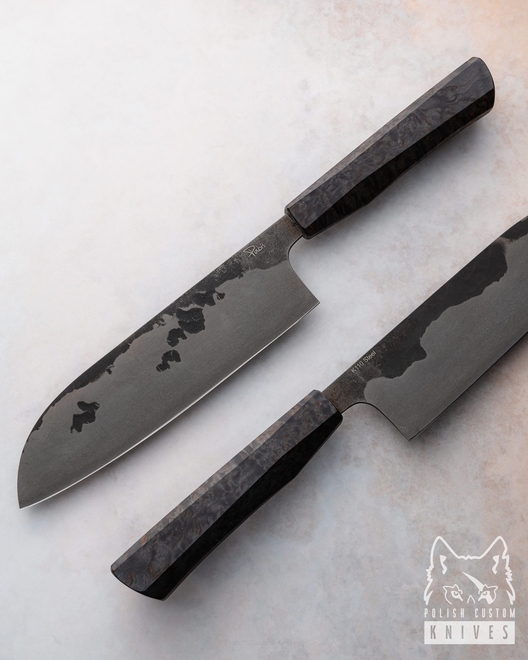 NÓŻ KUCHENNY SANTOKU 180 39 K110 BRZOZA KARELSKA PABIŚ KNIVES