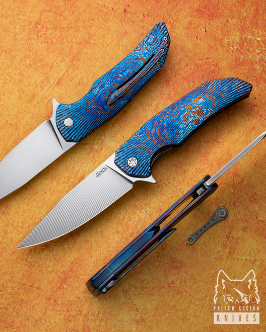 NÓŻ SKŁADANY FOLDER DRAGONFLY 16 TIMASCUS ALLEIMA DAMAX DAMAST NIERDZEWNY HERMAN KNIVES