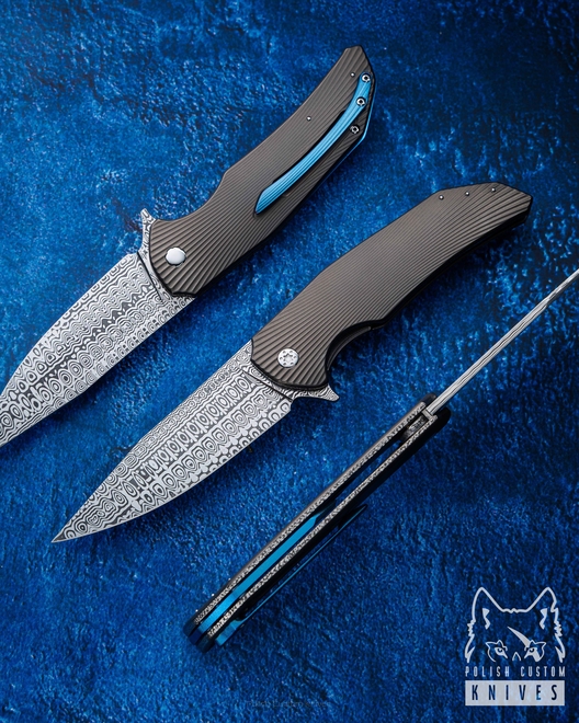 NÓŻ SKŁADANY FOLDER DRAGONFLY #0413 DAMASTEEL OERLIKON HALF DRESS HERMAN KNIVES