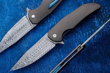 NÓŻ SKŁADANY FOLDER DRAGONFLY #0413 DAMASTEEL OERLIKON HALF DRESS HERMAN KNIVES