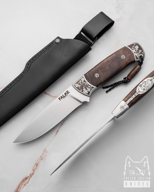 NÓŻ MYŚLIWSKI HUNTER ELEGANCE HE 005 M390 STABILIZOWANY ORZECH TURECKI FALKE