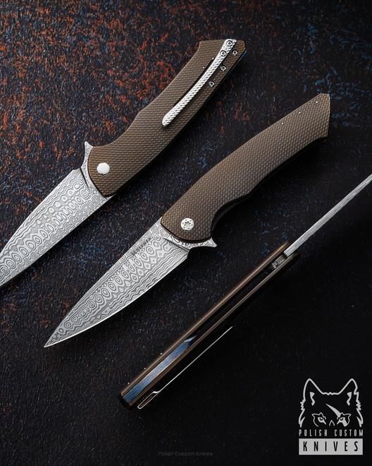 NÓŻ SKŁADANY FOLDER SLIM #0574 DAMASTEEL HERMAN KNIVES
