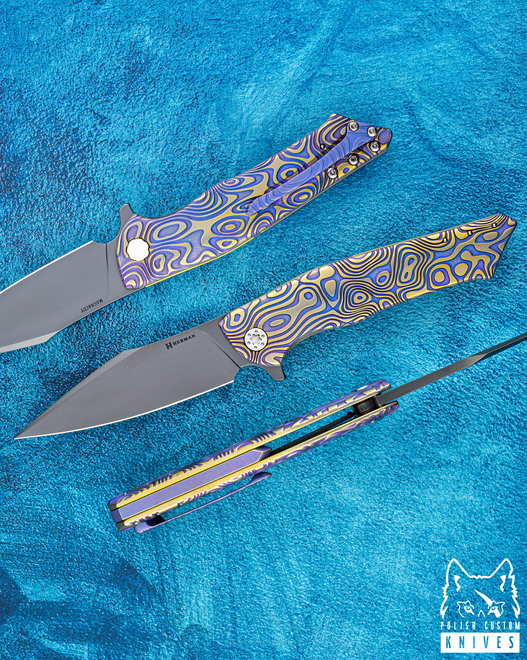 NÓŻ SKŁADANY FOLDER BEE #0285 MAGNACUT NEBULA RIPPLE HERMAN KNIVES