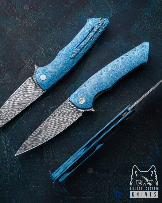 NÓŻ SKŁADANY FOLDER SLIM 367 BLACK TIMASCUS FULL DRESS HERMAN KNIVES