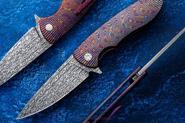 NÓŻ SKŁADANY FOLDER STING 704 TIMASCUS DAMASTEEL FULL DRESS HERMAN KNIVES