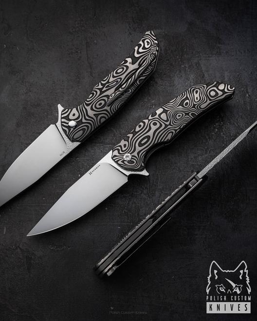 NÓŻ SKŁADANY FOLDER DRAGONFLY #0518 M398 NEBULA RIPPLE HERMAN KNIVES