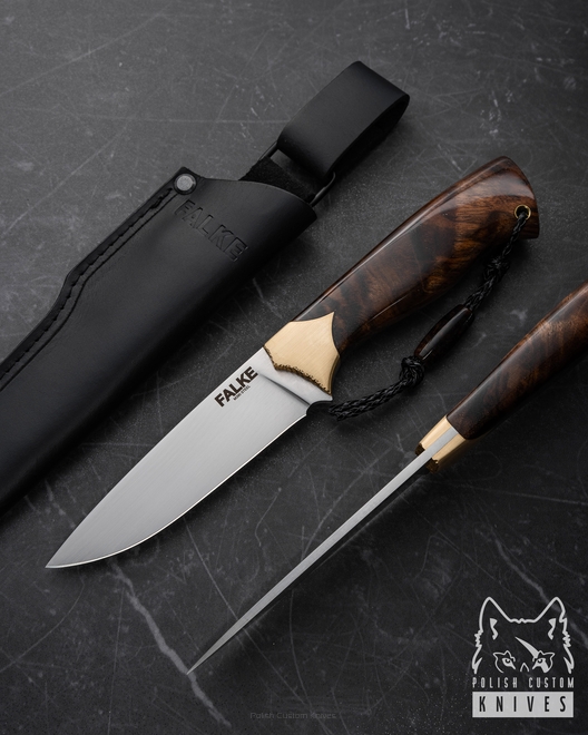 NÓŻ MYŚLIWSKI HUNTER ELEGANCE HE 1/1  M390 STABILIZOWANY ORZECH TURECKI FALKE