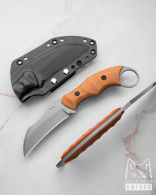 NÓŻ TAKTYCZNY EDC PRIMAL HUNTER G10 BRĄZOWE N690 LKW KNIVES