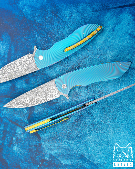 NÓŻ SKŁADANY FOLDER BIG STING #0065 DAMASTEEL HALF DRESS HERMAN KNIVES