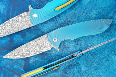 NÓŻ SKŁADANY FOLDER BIG STING #0065 DAMASTEEL HALF DRESS HERMAN KNIVES