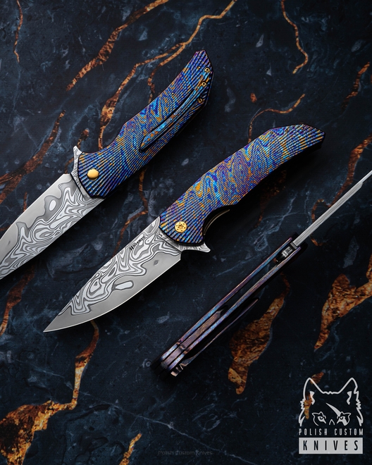 NÓŻ SKŁADANY FOLDER DRAGONFLY #0510 DAMACORE TIMASCUS ( C0044 ) FULL DRESS HERMAN KNIVES
