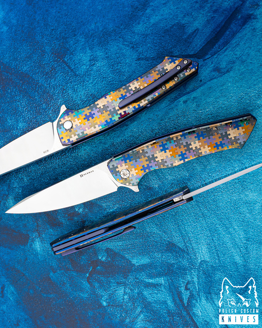NÓŻ SKŁADANY FOLDER SLIM #0718 M398 PUZZLE HERMAN KNIVES