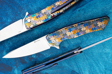 NÓŻ SKŁADANY FOLDER SLIM #0718 M398 PUZZLE HERMAN KNIVES