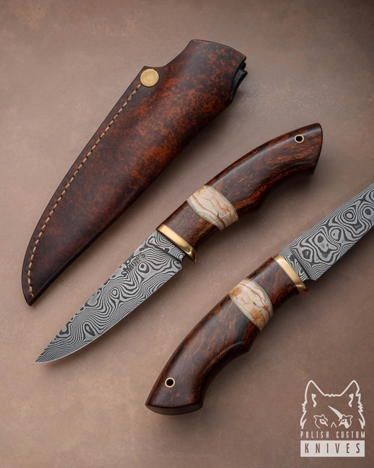 NÓŻ SURVIVALOWY TAKTYCZNY AUTUMN WIND 22 DAMAST SIMON'S KNIVES