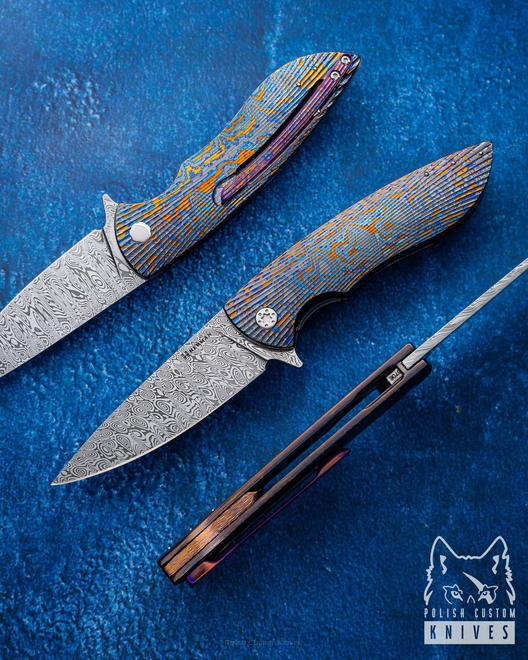 NÓŻ SKŁADANY FOLDER STING 706 BLACK TIMASCUS DAMASTEEL HERMAN KNIVES