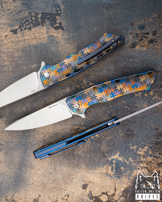 NÓŻ SKŁADANY FOLDER SLIM #0743 M398 PUZZLE HERMAN KNIVES