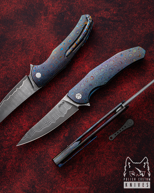 NÓŻ SKŁADANY FOLDER ISHTAR 4 BLACK TIMASCUS GRIMAKO HERMAN