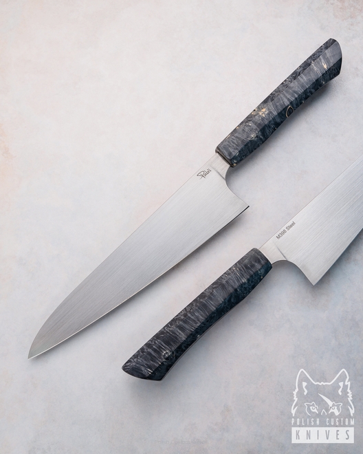 NÓŻ KUCHENNY GYUTO 210 10 M398 KLON STABILIZOWANY RĘKOJEŚĆ PROFILOWANA PABIŚ