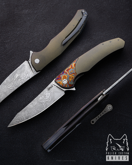 NÓŻ SKŁADANY FOLDER ISHTAR 385 DAMASTEEL HALF DRESS HERMAN KNIVES