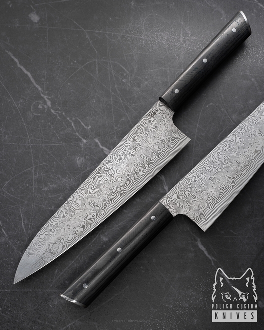 NÓŻ KUCHENNY CHEF 210 11 DAMASTEEL WŁÓKNO WĘGLOWE PABIŚ KNIVES