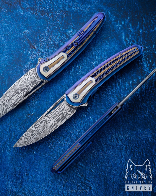 NÓŻ SKŁADANY FOLDER SPINNAKER #3 OF 33 DAMASTEEL LESBAR KNIVES