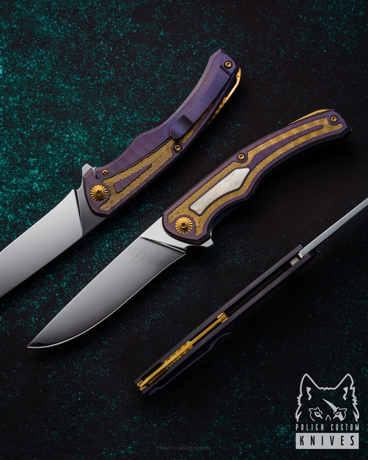NÓŻ SKŁADANY FOLDER DOLPHIN #19 DAMASCUS LESBAR