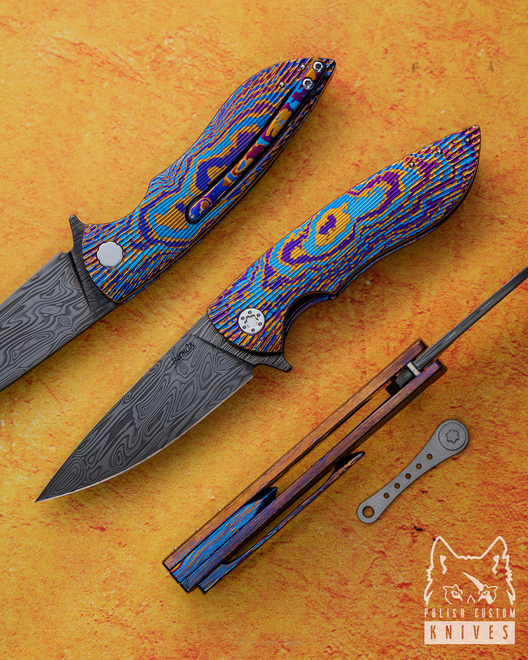 NÓŻ SKŁADANY FOLDER MICRO STING 6 TIMASCUS DAMASTEEL HERMAN