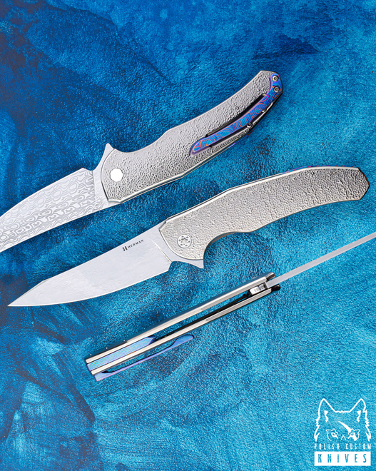 NÓŻ SKŁADANY FOLDER ISHTAR #0866 DAMASTEEL HALF DRESS HERMAN KNIVES