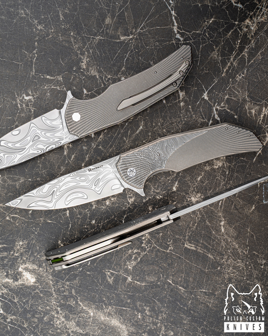 NÓŻ SKŁADANY FOLDER DRAGONFLY #0577 DAMASTEEL DAMACORE HALF DRESS HERMAN KNIVES