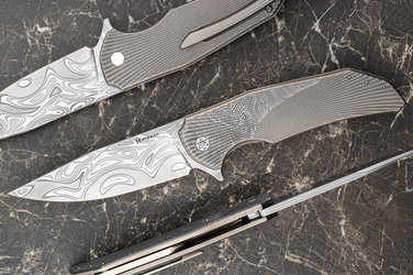 NÓŻ SKŁADANY FOLDER DRAGONFLY #0577 DAMASTEEL DAMACORE HALF DRESS HERMAN KNIVES