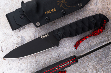 NÓŻ TAKTYCZNY SURVIVALOWY BLACK WIDOW 010 D2 G10 FALKE KNIVES