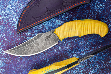 DUŻY EKSKLUZYWNY NÓŻ KOLEKCJONERSKI ARCAN 80CrV2 DREWNO STABILIZOWANE G10 WROAN KNIVES