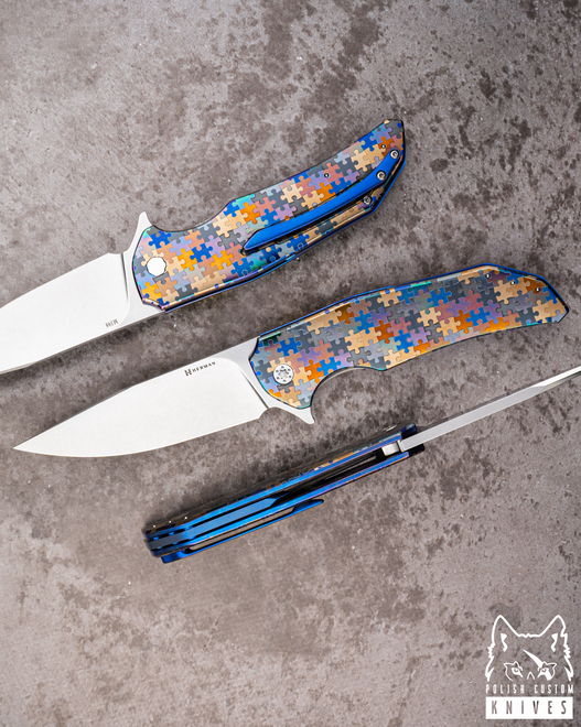 NÓŻ SKŁADANY FOLDER DRAGONFLY #0532 M398 PUZZLE HERMAN KNIVES