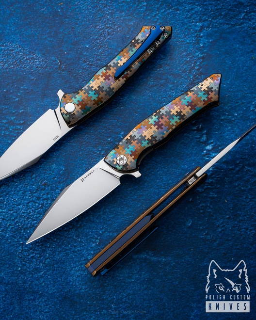 NÓŻ SKŁADANY FOLDER BEE #0290 M398 PUZZLE HERMAN KNIVES