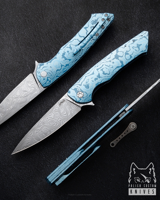 NÓŻ SKŁADANY FOLDER SLIM 21 TIMASCUS FULL DRESS HERMAN KNIVES