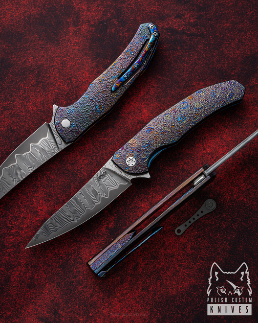 NÓŻ SKŁADANY FOLDER ISHTAR 3 BLACK TIMASCUS GRIMAKO HERMAN