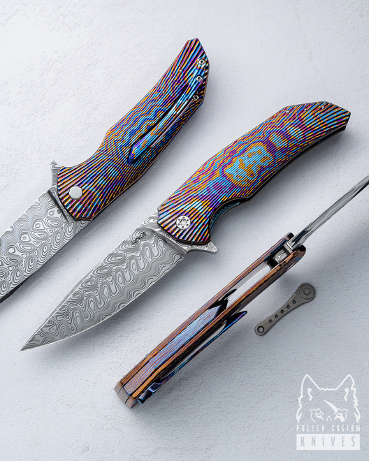 NÓŻ SKŁADANY DRAGONFLY 10 TIMASCUS DAMASTEEL HERMAN