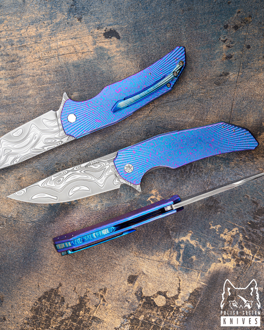 NÓŻ SKŁADANY FOLDER DRAGONFLY #0575 DAMASTEEL DAMACORE TIMASCUS FULL DRESS ( C0078 ) HERMAN KNIVES