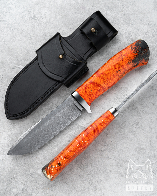 NÓŻ MYŚLIWSKI FEATHER DAMASCUS HUNTER