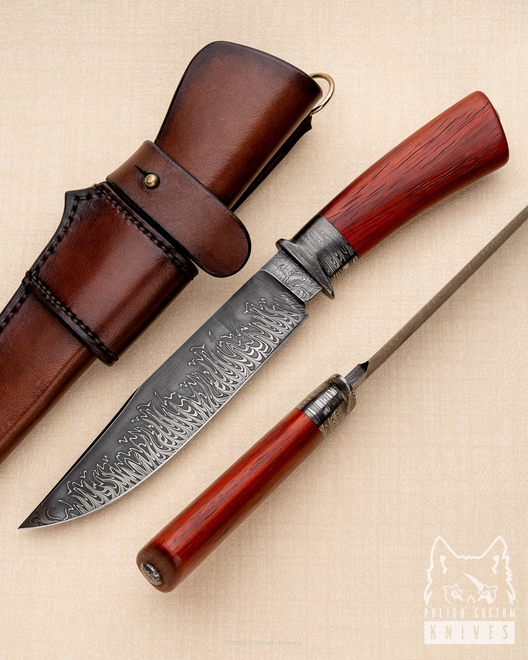 NÓŻ MYŚLIWSKI HOT ROD FLAME DAMASCUS BERNARD GÓRNY