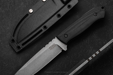 NÓŻ BUSHCRAFTOWY SURVIVALOWY ULTRA OUTDOOR 1 NMV O2 G10 CZARNY ACID STONEWASH ZA-PAS