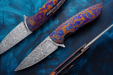 NÓŻ SKŁADANY FOLDER STING #0702 TIMASCUS DAMASTEEL FULL DRESS HERMAN KNIVES