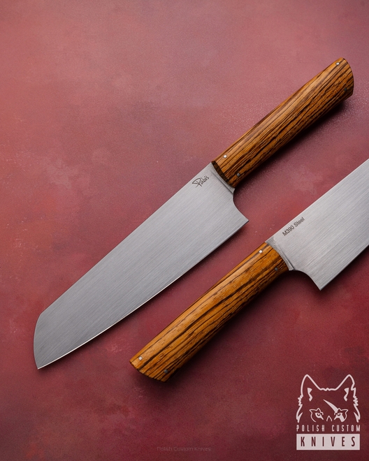 NÓŻ KUCHENNY SANTOKU 180 22 M390 ZEBRANO PABIŚ