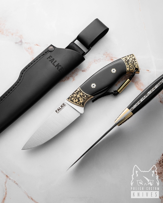 NÓŻ MYŚLIWSKI HUNTER INDIVIDUAL H313 N690 BLACK HPL FALKE KNIVES