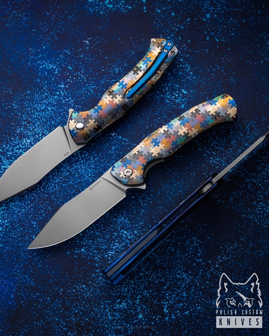 NÓŻ SKŁADANY FOLDER MANTIS #0471 M398 PUZZLE HERMAN KNIVES