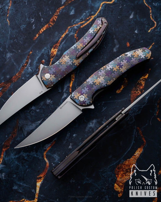 NÓŻ SKŁADANY FOLDER ISHTAR 617 M398 PUZZLE HERMAN KNIVES