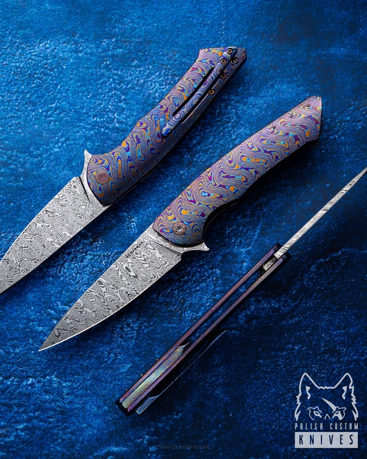 NÓŻ SKŁADANY FOLDER SLIM 479 TIMASCUS DAMASTEEL FULL DRESS HERMAN KNIVES