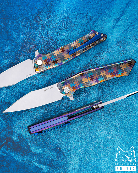 NÓŻ SKŁADANY FOLDER BEE #0247 MAGNACUT PUZZLE HERMAN KNIVES