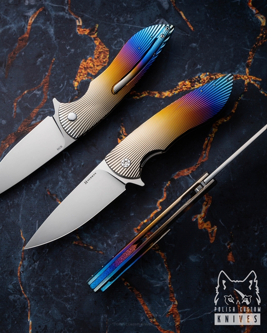 NÓŻ SKŁADANY FOLDER BIG STING #0040 M398 HERMAN KNIVES