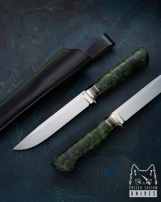NÓŻ SURVIVALOWY MYŚLIWSKI OUTDOOR 5 N690 STABILIZOWANY KLON G10 KIEDI KNIVES